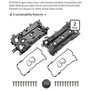 MITZONE Engine Valve Cover Set for 2003-2008 Nissan/Infiniti VQ35DE 3.5L V6